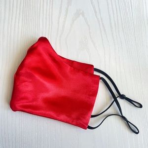 Red Double Satin Mask with Adjustable Straps, Formal Masks, Date Night, Party